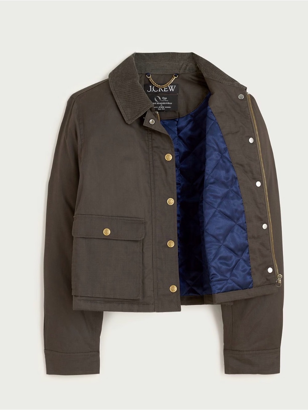 J.Crew short barn jacket Millerain S Small New ripstop